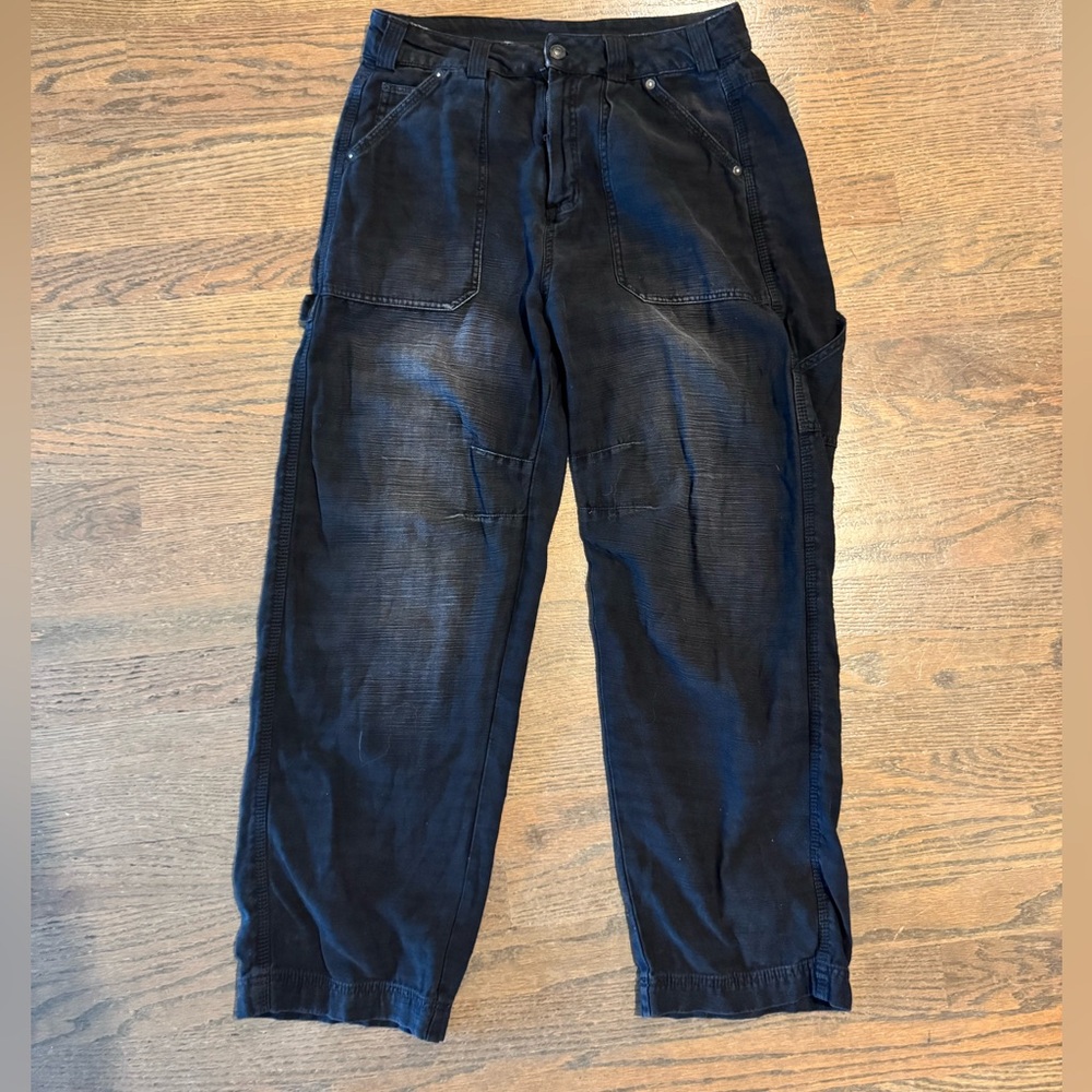 Free People Dark Blue Wide Leg Barrel Pants